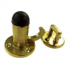 Door Stop (with catch and staple) - Brass
