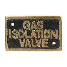 Label GAS ISOLATION VALVE - Cast Brass