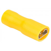 Terminal Female Spade Covered 6.3mm - Yellow (pack of 4)