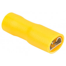 Terminal Female Spade Covered 6.3mm - Yellow (pack of 4)
