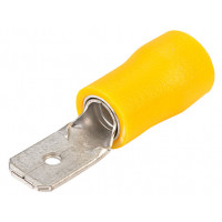 Terminal Male Spade 6.3mm - Yellow (pack of 4)