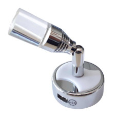 Dimmable reading light Chrome with USB Socket