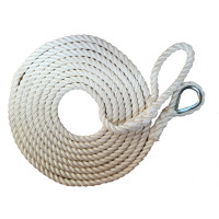 Anchor Rope 20mm with Steel Eyelet x 10m - White