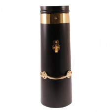 Chimney 18” x 6” Double Skin Black - Brass Band Chimney 18” x 6” Double Skin Black - Brass Band