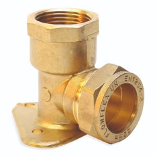 15mm x 3/4" Wallplate Elbow - Compression Fitting